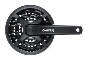 Шатуни ONRIDE Trio 830P, під квадрат, 175мм, 22-32-42T, на 8/7/6 швидкостей, чорні 2526116102610 фото