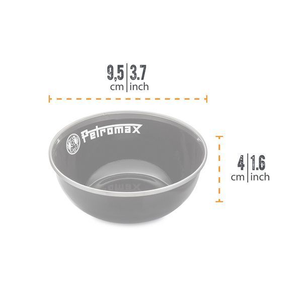 Набір мисок емальованих Petromax Enamel Bowls 0,16 л Чорний (2 шт) 50242 фото