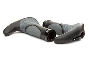 Ручки руля ONRIDE HornGrip30, ергономічні, з ріжками, з замками, чорні/сірі 69061900043 фото