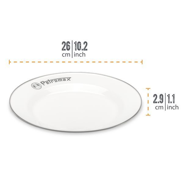 Набір тарілок емальованих Petromax Enamel Plates 26 см Білий (2 шт) 51674 фото